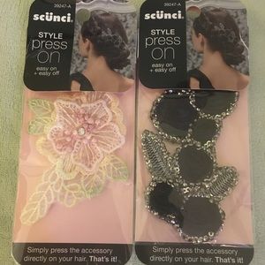 Lot Of Two Scunci Press On Hair Accessories